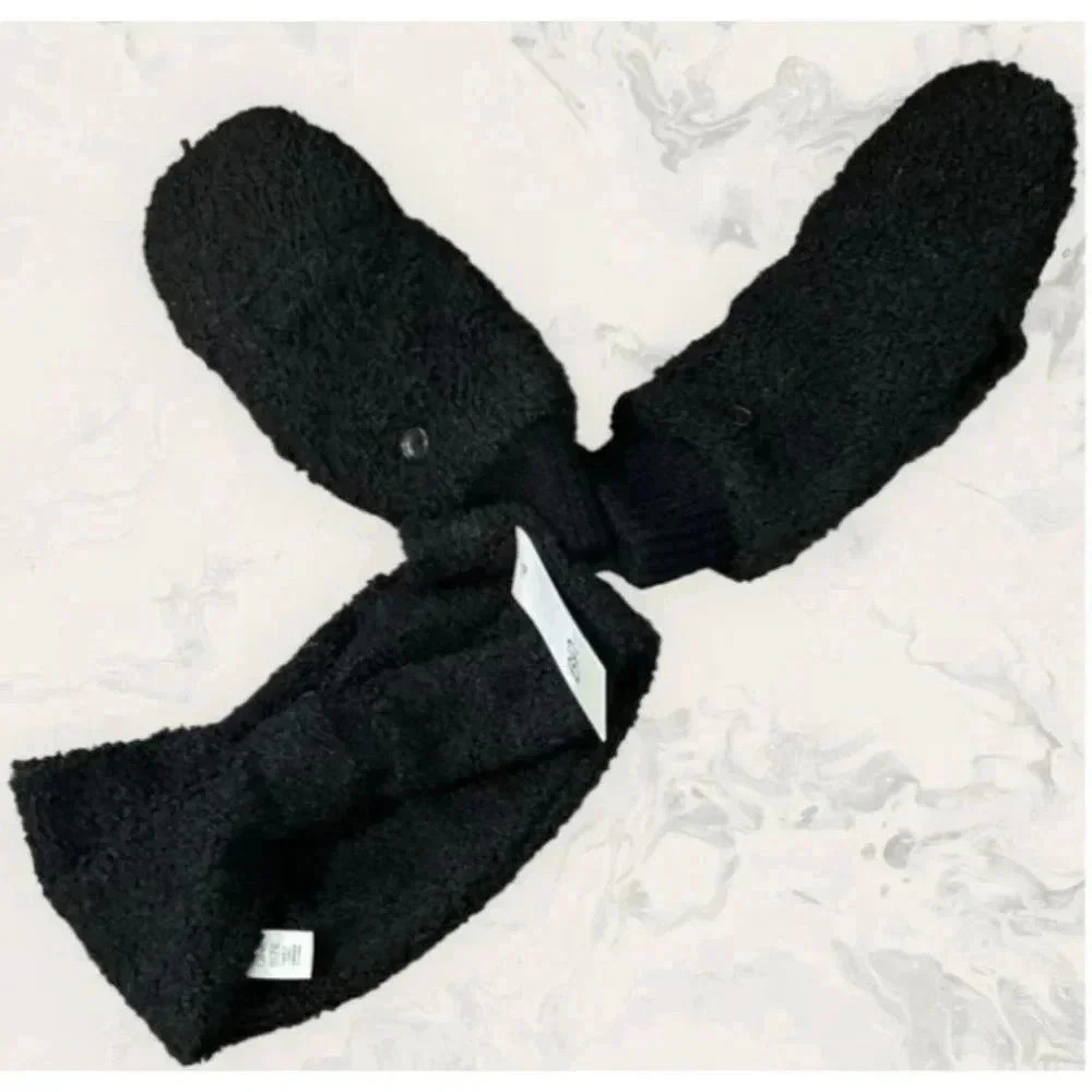 BP. Boucle Head‎ Wrap & Mittens Set - Black - One Size